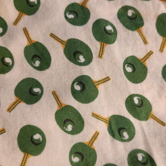 Anthropologie Postmark Green Ping Pong/Olives Summer Cotton Blouse Ruffles, Sz 4 - Picture 4 of 7